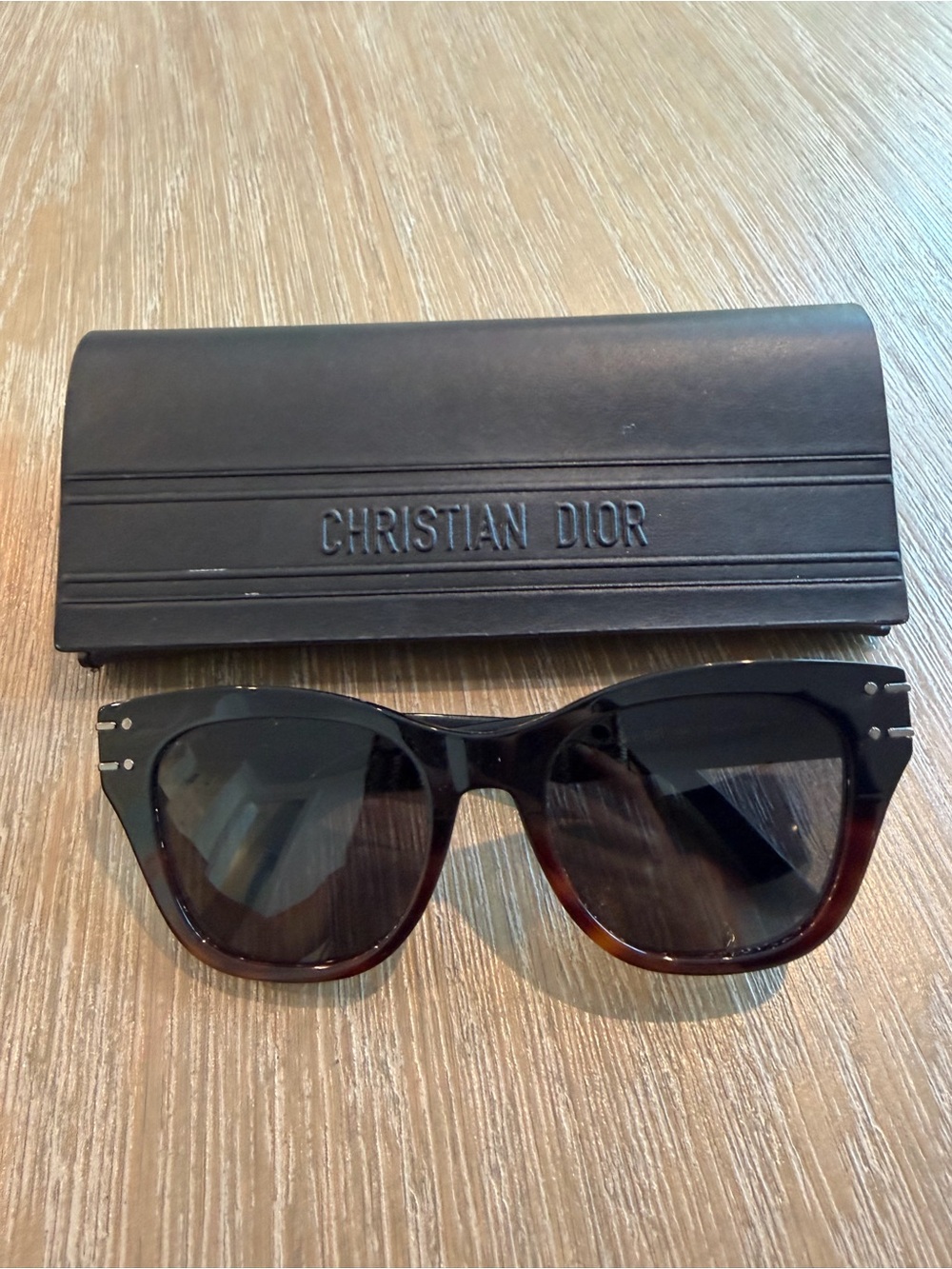 Dior Black & Tortoiseshell Round Sunglasses - Picture 6 of 7